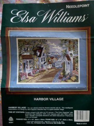 Vtg Elsa Williams Harbor Village Open Embroidery Kit 14 " X 10 "