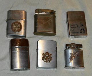 Assorted Vintage Lighters Zippo,  Crest Craft,  Ronson,  Penguin,  Beattie Jet Look