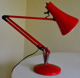 Vintage Retro Herbert Terry Red Anglepoise 90 Desk Lamp 1970s