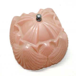 Vintage Pink Glass Sea Shell Deco Style Lamp Shade Clip On Unique 1930s 40s