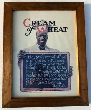 1921 Cream Of Wheat Rastus Black Americana Vintage Folk Art Print Ad