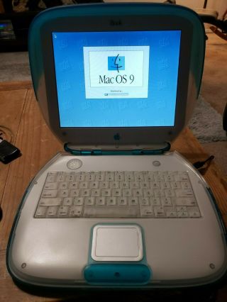 Vintage Apple Ibook G3 Clamshell Laptop M2453 Blueberry W/mac Os9 -