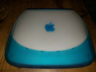 Vintage Apple iBook G3 Clamshell Laptop M2453 Blueberry w/MAC OS9 - 2