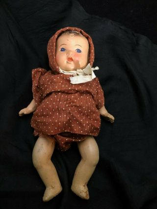 Antique Baby Doll,  Very Old And 10 " Tall