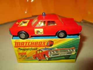 Vintage Matchbox Superfast 59 Mercury Fire Chief Car W/original Box 1:64
