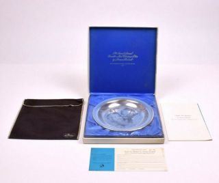 1971 Franklin Norman Rockwell Christmas Plate Sterling 173.  5 Grams W/box