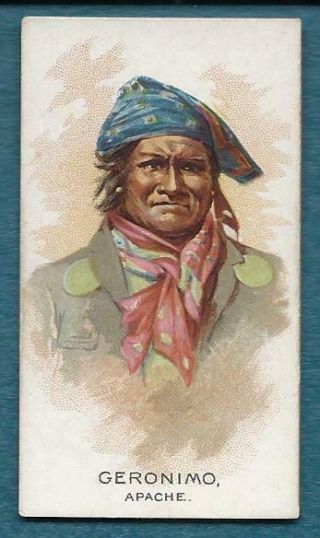 Allen & Ginter Cigarettes Tobacco Card American Indian Chiefs Geronimo Apache N2