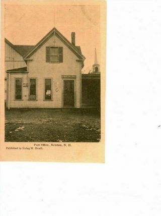 Newton,  N.  H.  Post Office; Vintage Real Photo; Irving M.  Heath; Vf,