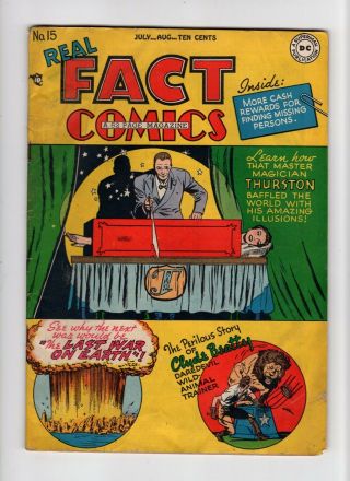 Real Fact Comics 15 Fn - 5.  5 Vintage Dc Comic Master Magician Thurston 10c