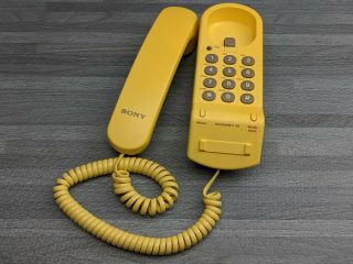 Vintage Sony It - B3 Yellow Corded Mountable Home Wall Phone House Telephone