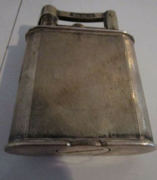 Vintage DUNHILL Lift Arm Wick Extension Silver - plated Pipe Lighter 2