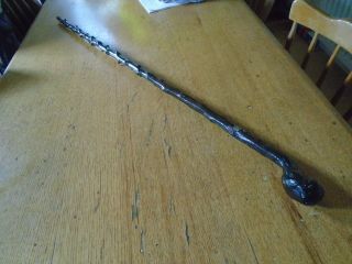 Vintage Blackthorn Stick With Horse Shoe And Name Plate