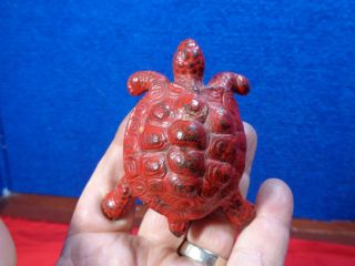 Antique Advertising Cast Iron Turtle Paperweight.  Niagara Furnace