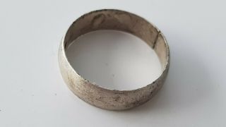 Vintage Hallmarked Silver Ring With Split Uncleaned Found Europe L146s