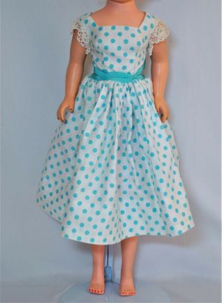 Vintage Madame Alexander Cissy Doll Dress - Blue Polka Dot " Cissy " Label For 20 "