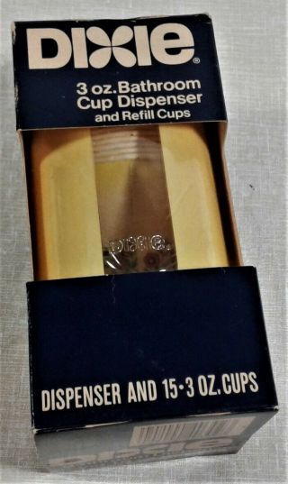 Nos Vtg 1976 Dixie Cup Bathroom Dispenser Box Cups Yellow American Can Co