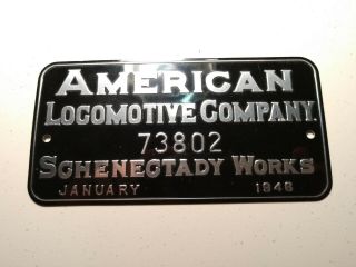 American Locomotive Company Builders Plate January 1946 Schenectady 2