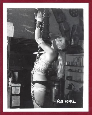 1970 Vintage Nude Photo Perky Breasts Tied Up Kinbaku Kidnapped Pinup In Dungeon