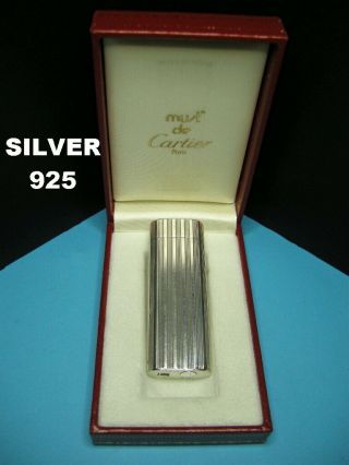 Cartier Lighter Oval Silver 925 Revised & Guaranteed Briquet Accendino Feuerzeug