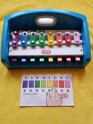 Vintage Little Tikes Tap A Tune Piano Xylophone 1985 With Songbook