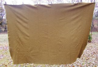Vintage Wool Army Blanket 58 " X 80 " Usa Olive Drab