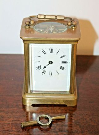 Antique French Duverdrey & Bloquel Carriage Clock With Key - 19th Century