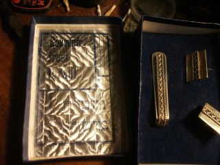 Vintage Mens Sterling Silver 925 Israel Cufflinks And Tie Slide Set