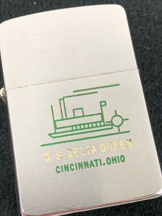 1960 Zippo Lighter - S.  S.  Delta Queen River Boat Cincinnati Oh - Boat Graphics