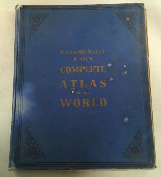 Antique Map Book Rand Mcnally & Co Complete Atlas Of The World Ww1 Era 1917