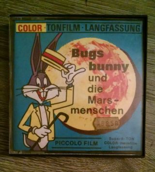 Vintage Bugs Bunny Mars German 8 8mm Film Reel Looney Tunes Piccolo Films