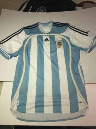 Vintage Authentic Adidas Argentina Fifa World Cup Soccer Football Jersey Size L