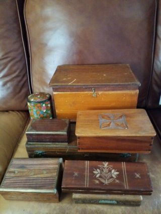 Vintage Wooden Boxes For Restoration