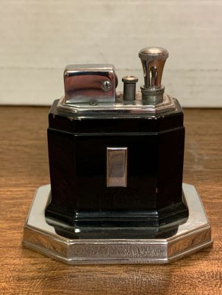 1930s Ronson Art Deco Touch - Tip Cigarette Lighter Black & Chrome
