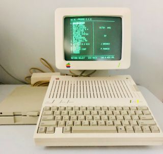 Apple Iic A2s4000 With Monitor And Disk Drive Complete And