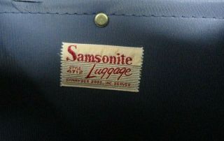 Vintage Shwayder Bros Samsonite Blue Marbled Train Case Carry - On Makeup EUC 3