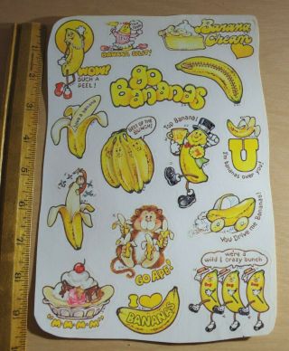Vintage Banana Scented Scratch & Sniff Stickers Sheet Mark 1 1983 Strong Scent 2