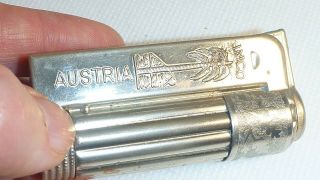 Vintage Imco Triplex Lighter W/ Palm Tree & Leaves Made In Austria