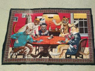 Vintage Cats Playing Cards Poker Large Tapestry Wall Hanging Vegas Kitten Spades