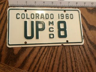 1960 A,  Dealer Colorado Motorcycle License Plate Vintage Up 8 Low