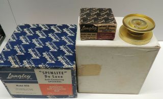 Langley Spinlite Deluxe Reel Box With Nos Spool Nib