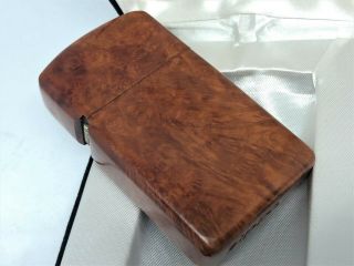 Rare ZIPPO Premium Limited Edition Briar Wood Case Slim Lighter No.  667 Brown 2