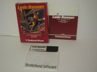 Vintage Software Game Apple Ii Lode Runer Broderbund Boxed Version