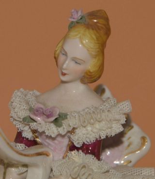 Vintage German KEILHAUER Dresden Lace Figurine 6 