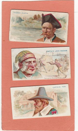 Allen & Ginter 3 Scarce Types Pirates Of The Spanish Main.  Cat £135.  00.  Isd 1888