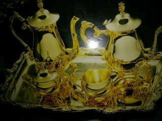 Gold Plated 5 Piece Coffee Set