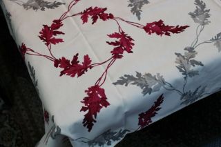 Vintage Cotton Kitchen Tablecloth 50x54 Leaves & More Leaves