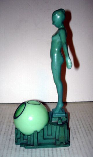 FRANKART T317 Art Deco Nude Lady Ashtray Plus Ashball 2