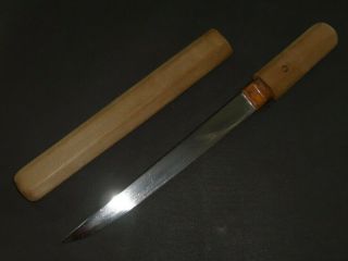 Tanto (sword) W/white Sheath : Edo : 13.  2 × 8.  3 " 270g