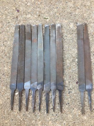 Old Vintage Tools 10 Metal Files Rifling Blacksmith Milling Machinist Anvil