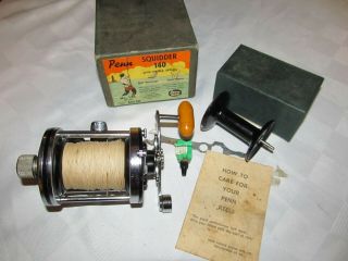 Vintage Penn 140 Squidder With Extra Spool,  Box